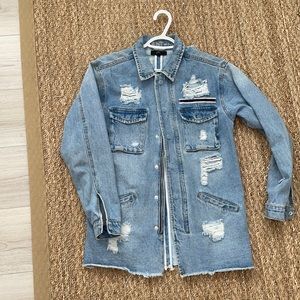 Missguided distressed denim jacket